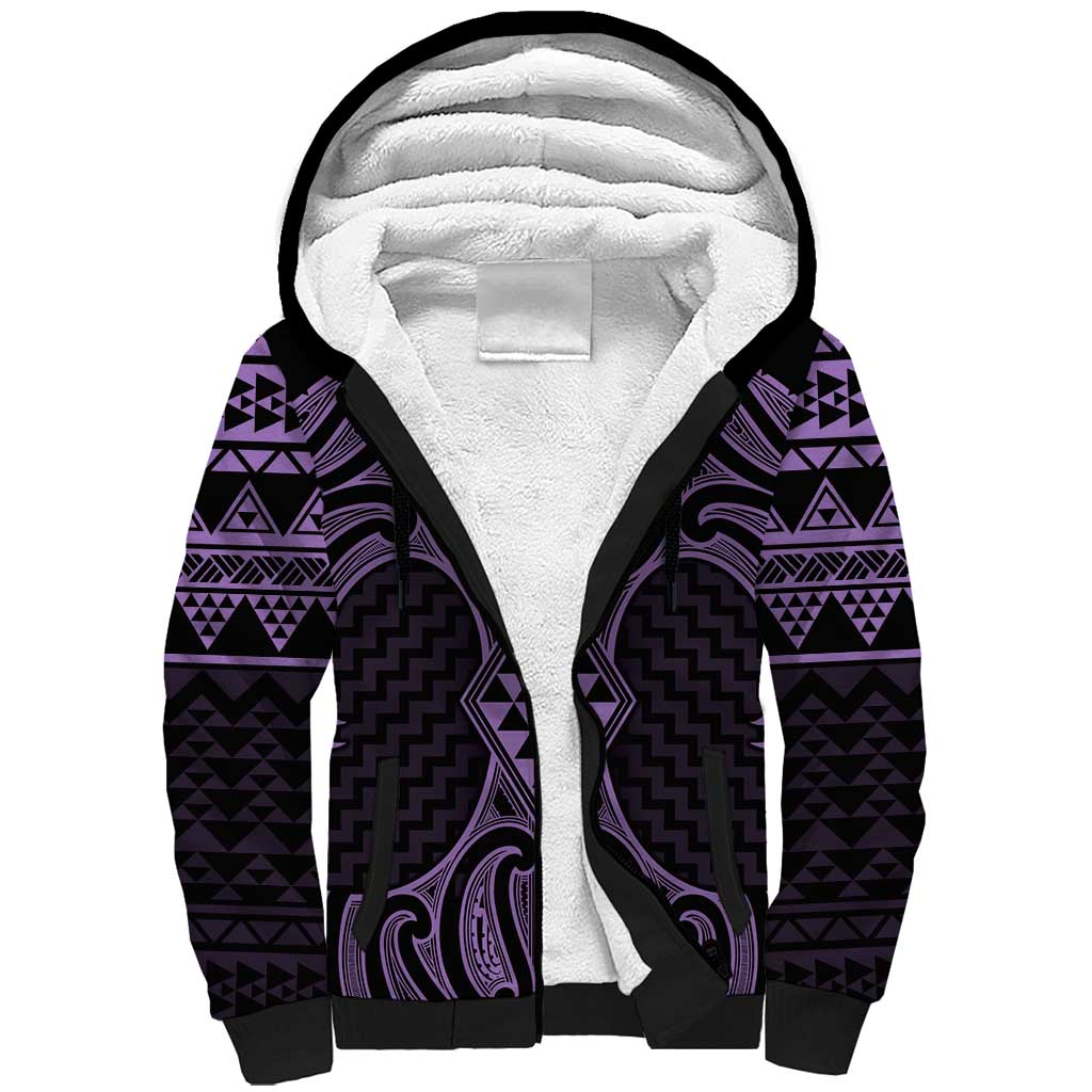 Waiporoporo Maori Ta Moko Poutama Art Sherpa Hoodie