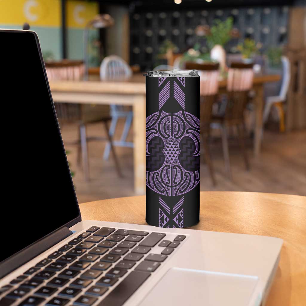 Waiporoporo Maori Ta Moko Poutama Art Skinny Tumbler