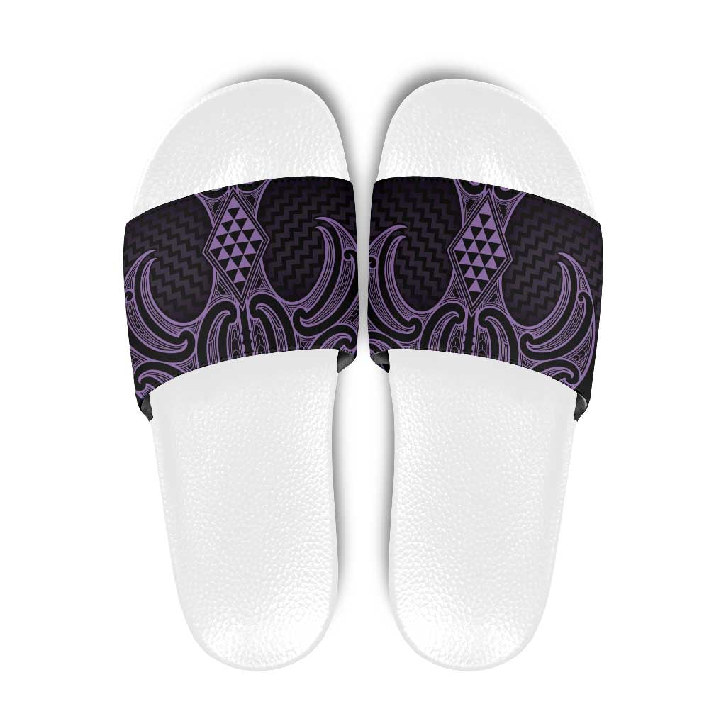 Waiporoporo Maori Ta Moko Poutama Art Slide Sandals - Polynesian Pride