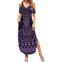 Waiporoporo Maori Ta Moko Poutama Art Summer Maxi Dress