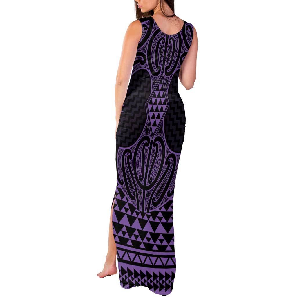 Waiporoporo Maori Ta Moko Poutama Art Tank Maxi Dress