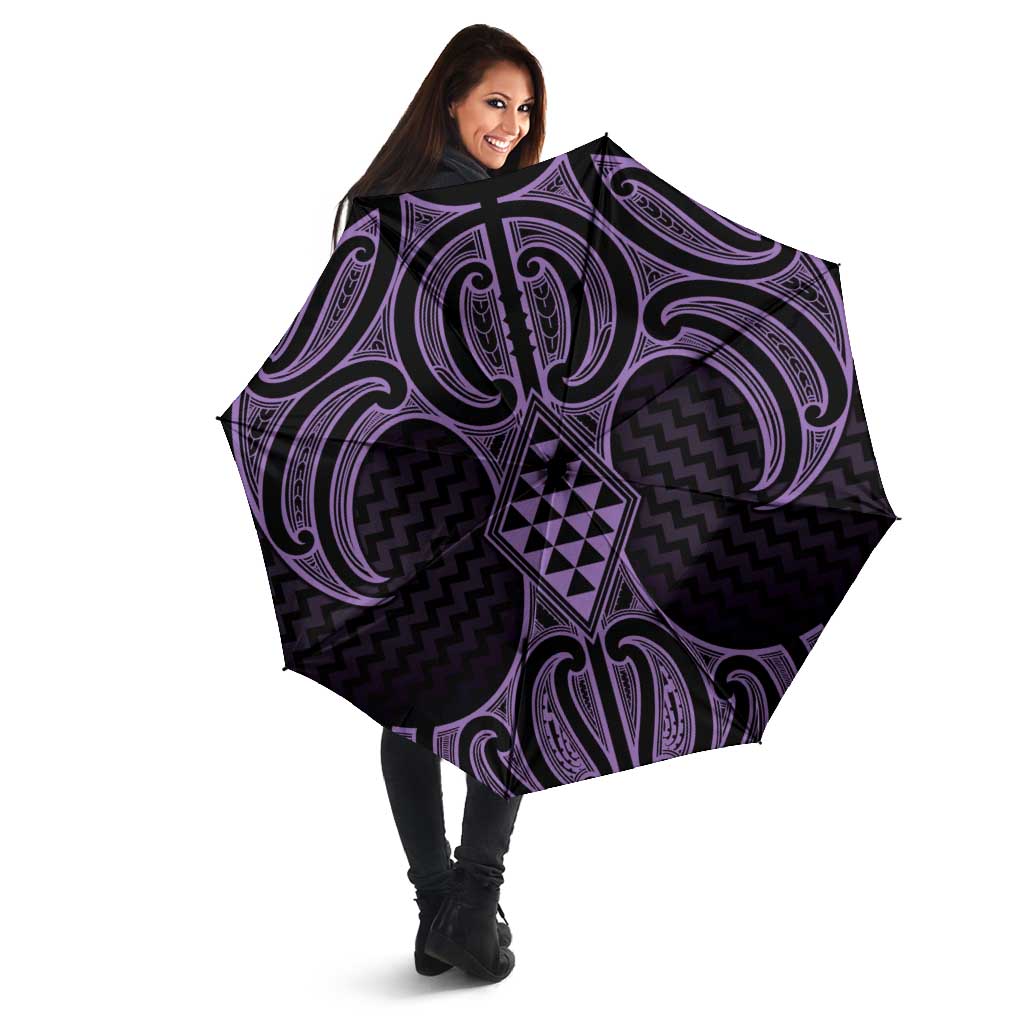 Waiporoporo Maori Ta Moko Poutama Art Umbrella - Polynesian Pride