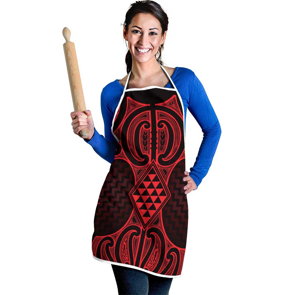 Whero Maori Ta Moko Poutama Art Apron - Polynesian Pride