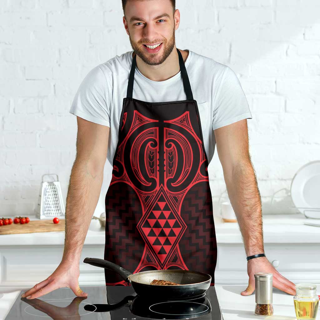 Whero Maori Ta Moko Poutama Art Apron - Polynesian Pride