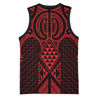 Whero Maori Ta Moko Poutama Art Basketball Jersey - Polynesian Pride