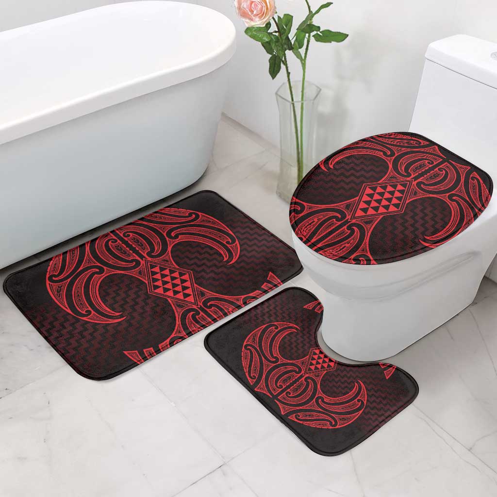 Whero Maori Ta Moko Poutama Art Bathroom Set - Polynesian Pride