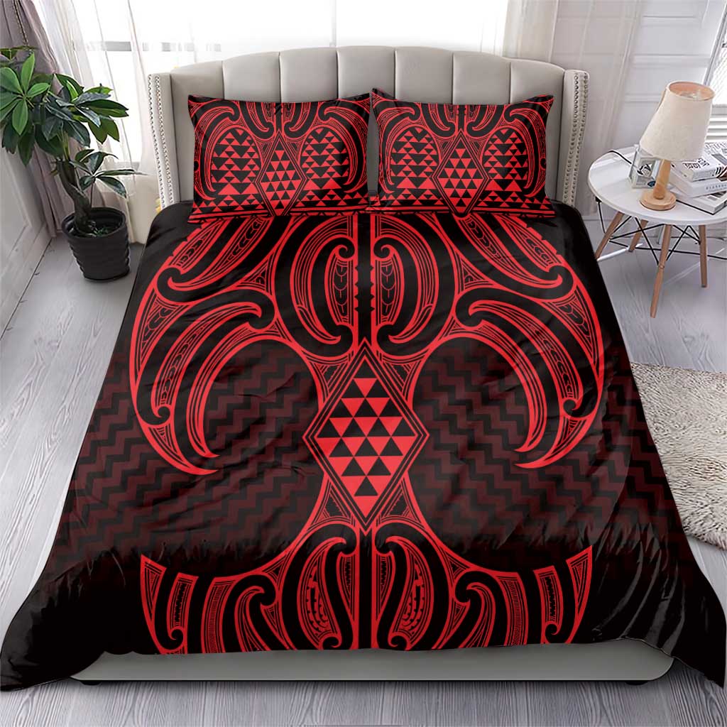 Whero Maori Ta Moko Poutama Art Bedding Set