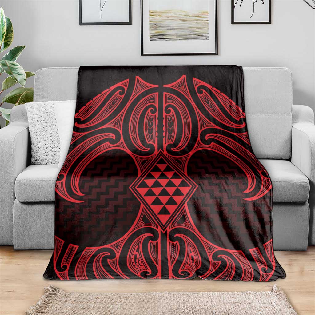 Whero Maori Ta Moko Poutama Art Blanket