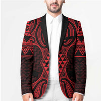 Whero Maori Ta Moko Poutama Art Blazer - Polynesian Pride