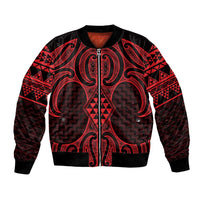 Whero Maori Ta Moko Poutama Art Bomber Jacket LT9 Unisex Red - Polynesian Pride
