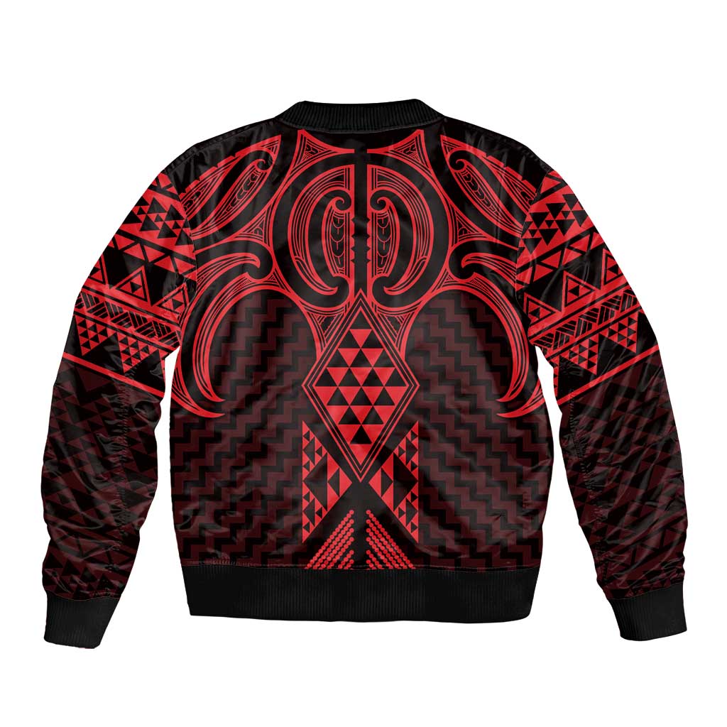 Whero Maori Ta Moko Poutama Art Bomber Jacket LT9 - Polynesian Pride