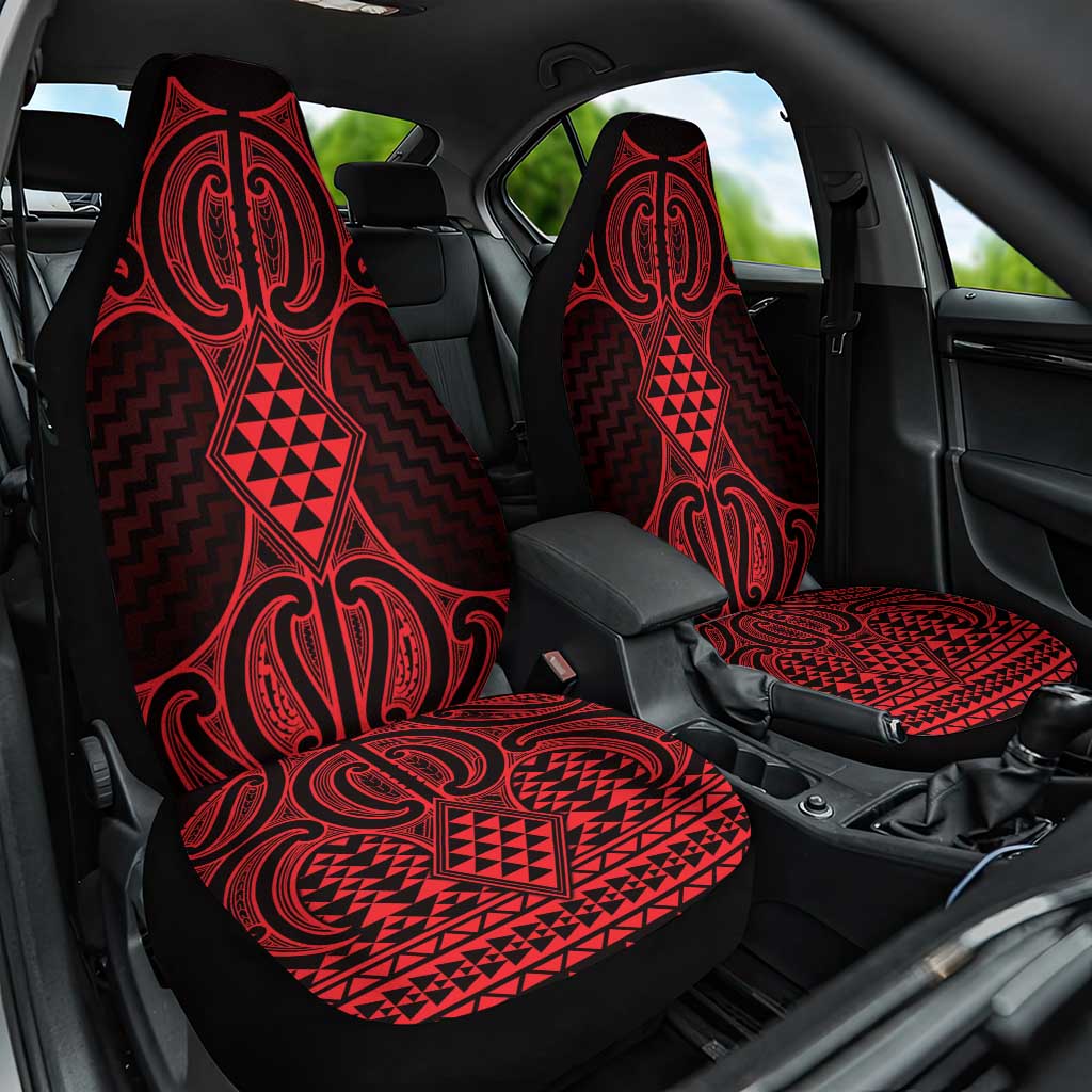 Whero Maori Ta Moko Poutama Art Car Seat Cover