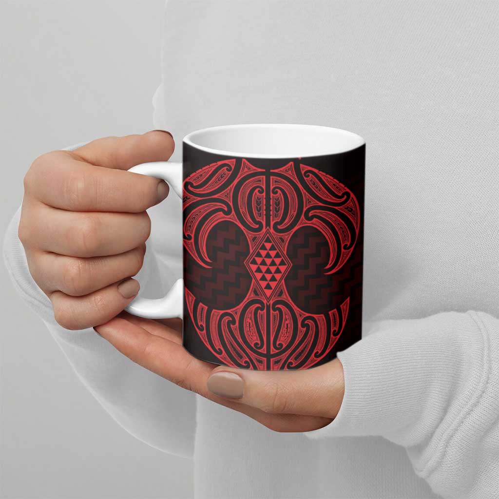 Whero Maori Ta Moko Poutama Art Ceramic Mug - Polynesian Pride