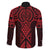 Whero Maori Ta Moko Poutama Art Family Matching Off The Shoulder Long Sleeve Dress and Hawaiian Shirt
