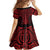 Whero Maori Ta Moko Poutama Art Family Matching Off Shoulder Short Dress and Hawaiian Shirt