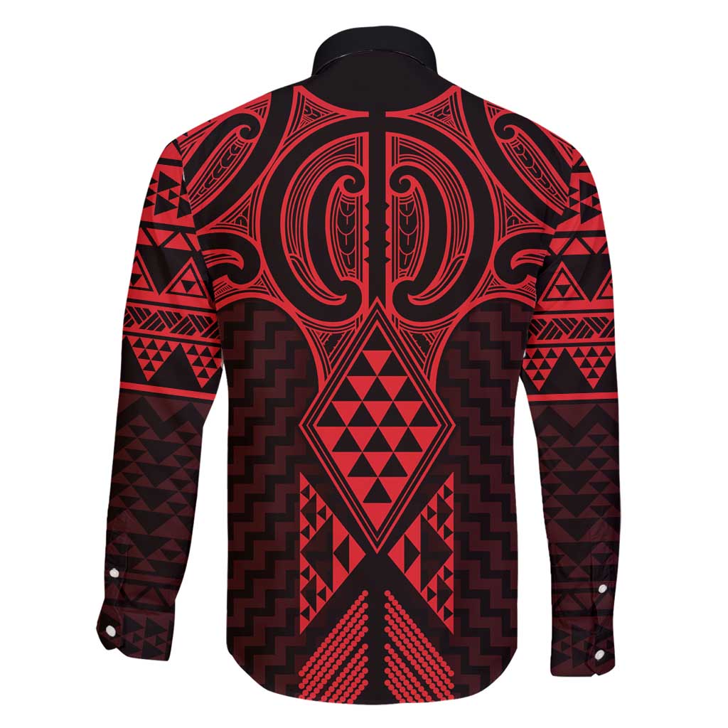 Whero Maori Ta Moko Poutama Art Family Matching Off Shoulder Short Dress and Hawaiian Shirt LT9 - Polynesian Pride