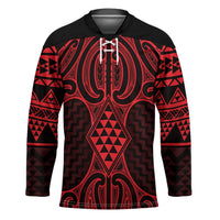Whero Maori Ta Moko Poutama Art Hockey Jersey - Polynesian Pride