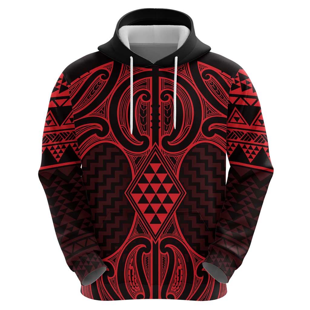 Whero Maori Ta Moko Poutama Art Hoodie