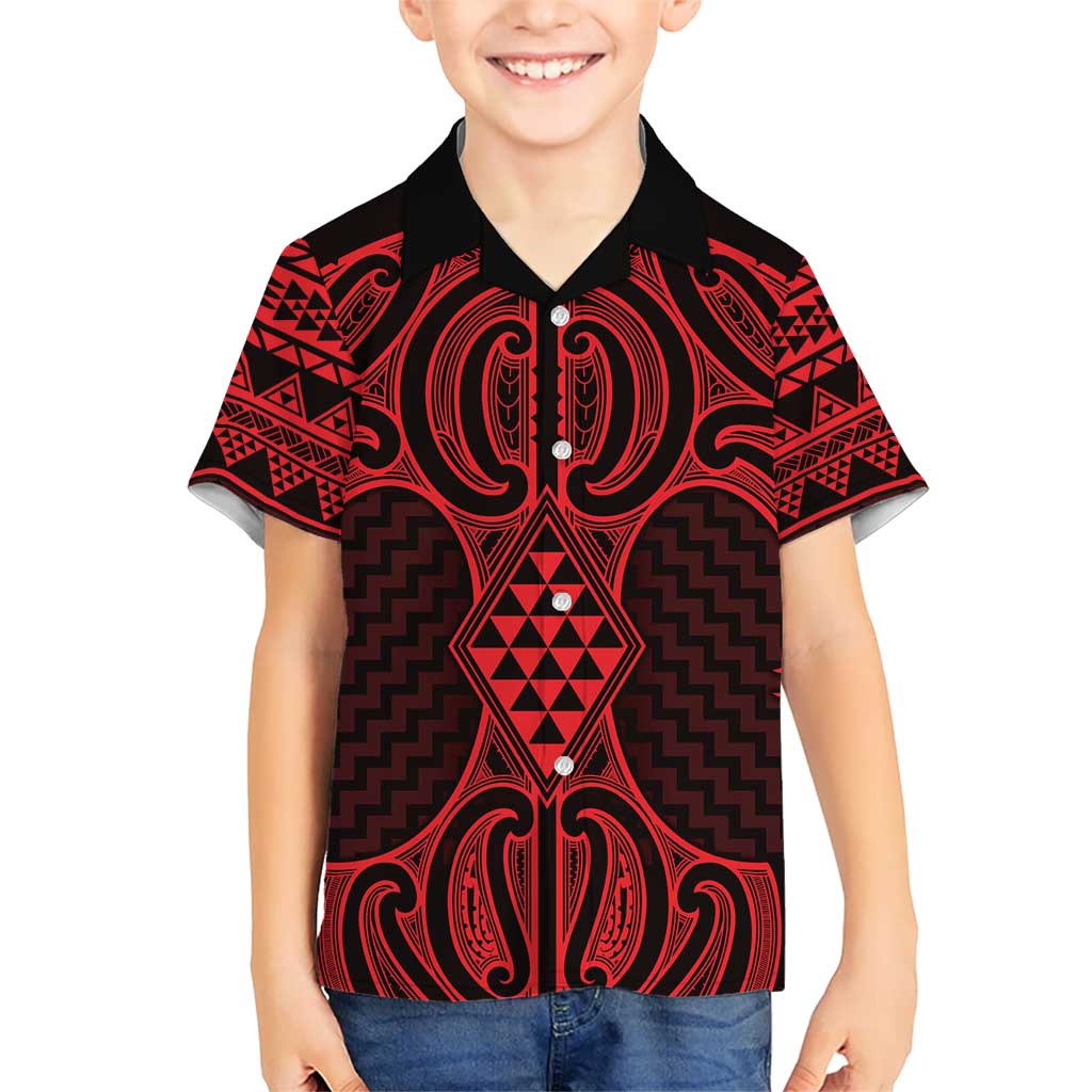 Whero Maori Ta Moko Poutama Art Kid Hawaiian Shirt
