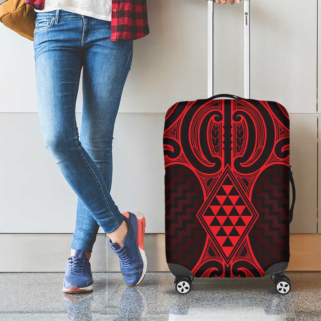 Whero Maori Ta Moko Poutama Art Luggage Cover LT9 - Polynesian Pride