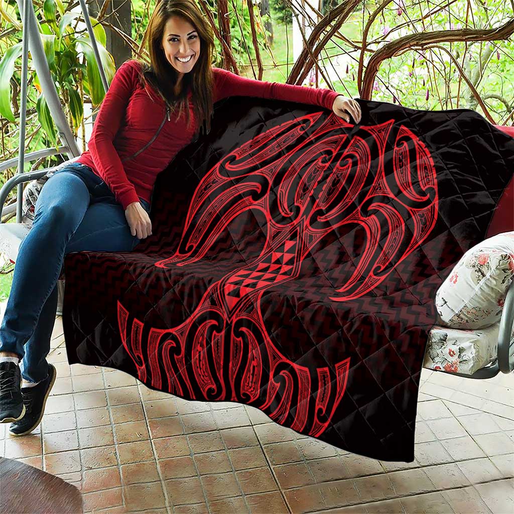 Whero Maori Ta Moko Poutama Art Quilt