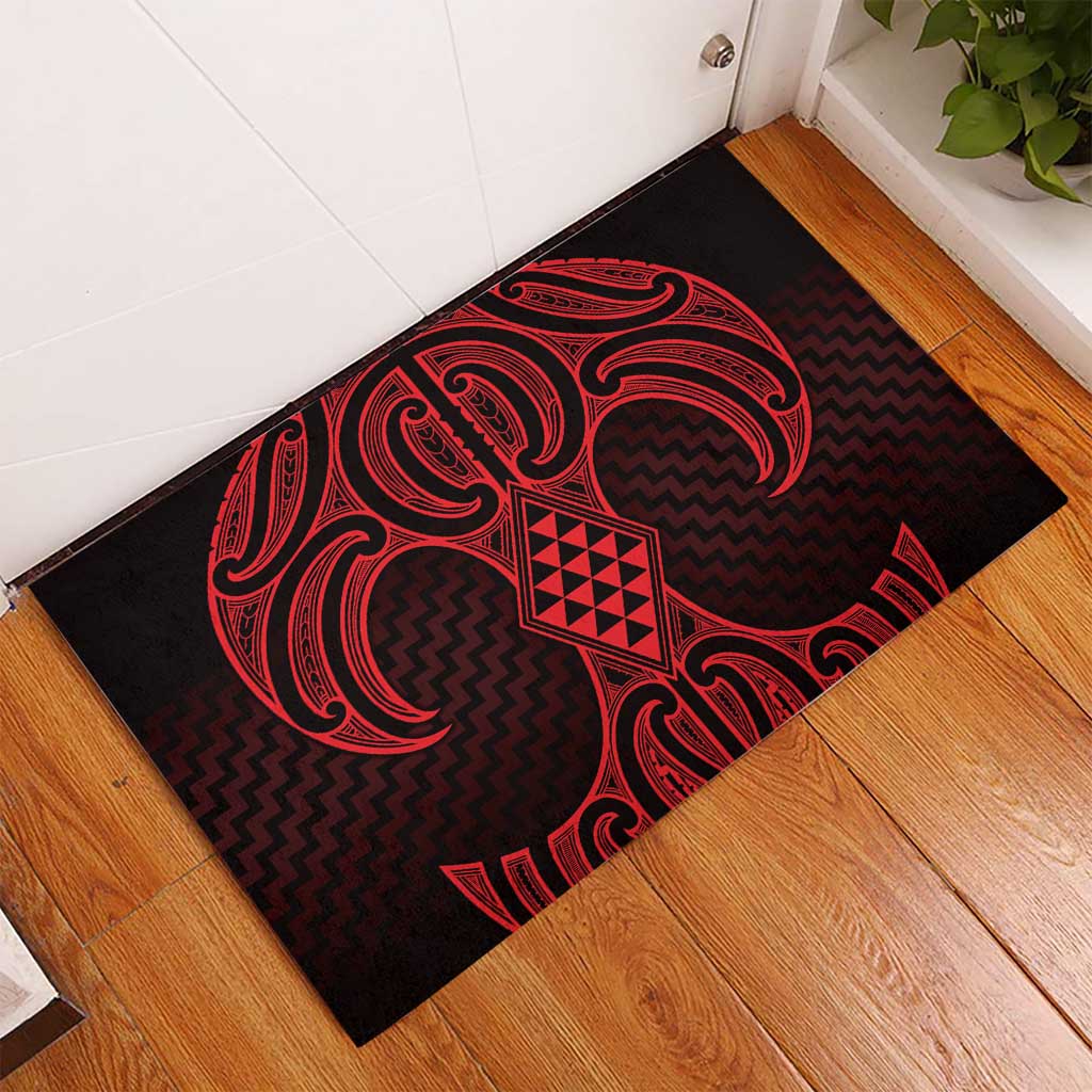 Whero Maori Ta Moko Poutama Art Rubber Doormat LT9 - Polynesian Pride