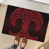 Whero Maori Ta Moko Poutama Art Rubber Doormat LT9 - Polynesian Pride