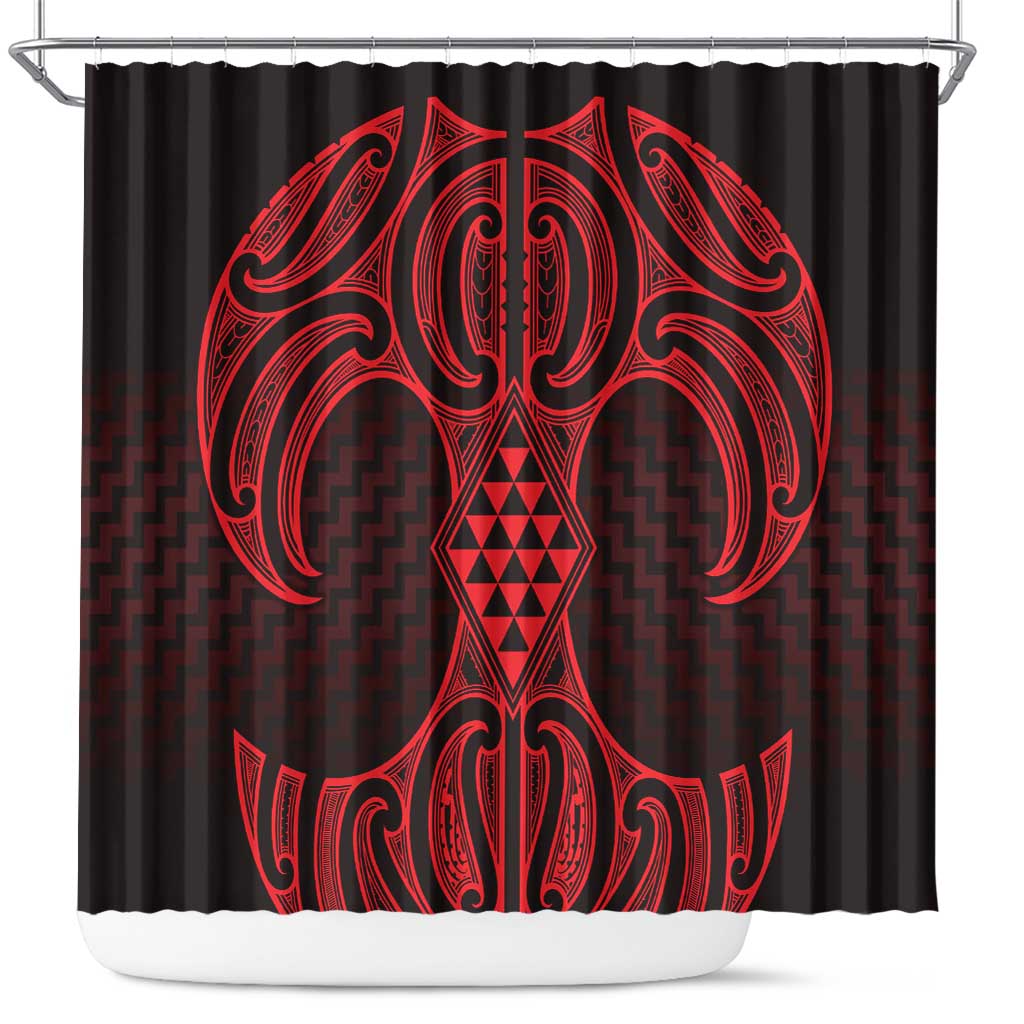Whero Maori Ta Moko Poutama Art Shower Curtain