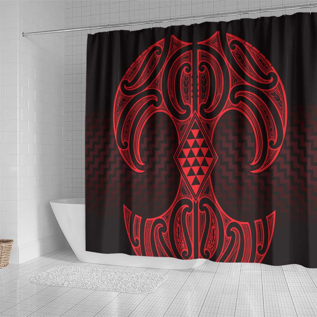 Whero Maori Ta Moko Poutama Art Shower Curtain