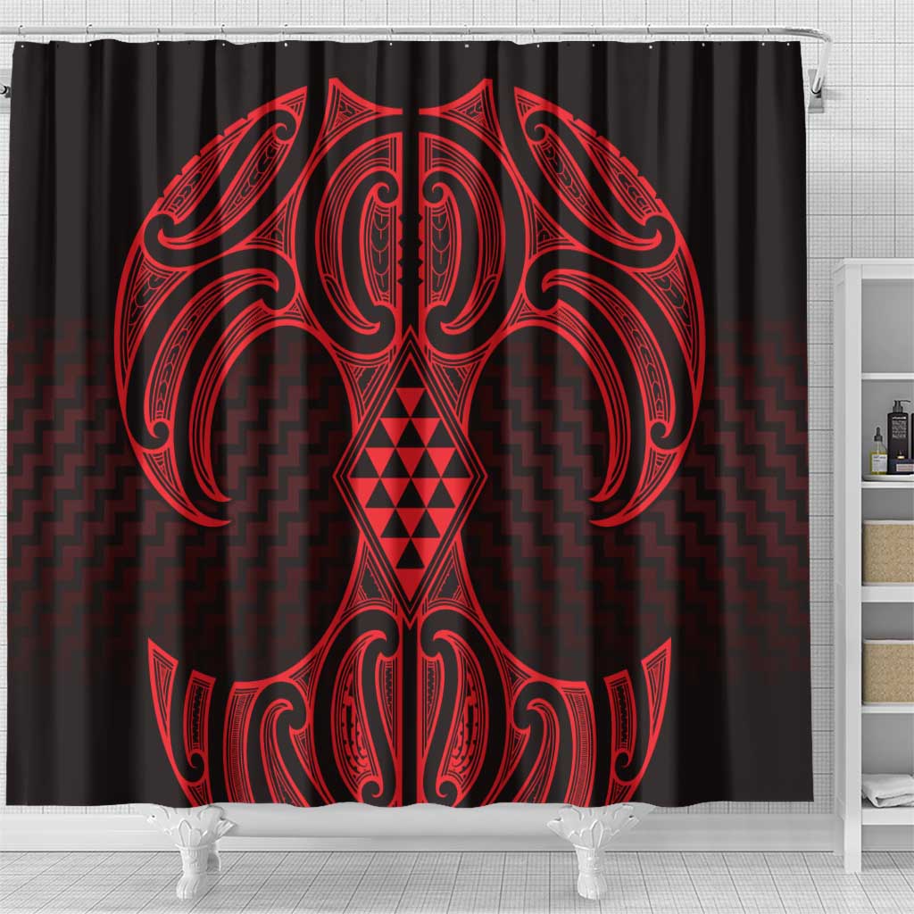 Whero Maori Ta Moko Poutama Art Shower Curtain