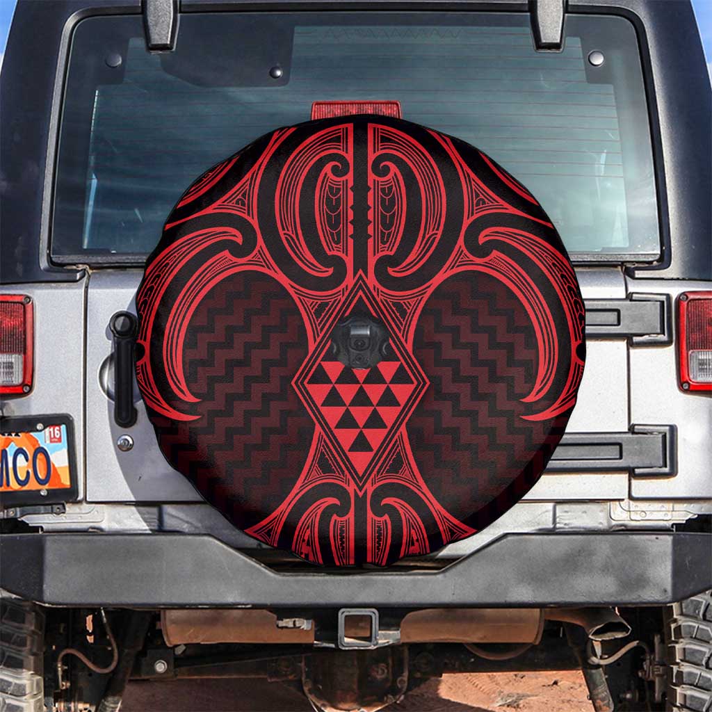 Whero Maori Ta Moko Poutama Art Spare Tire Cover LT9 Red - Polynesian Pride
