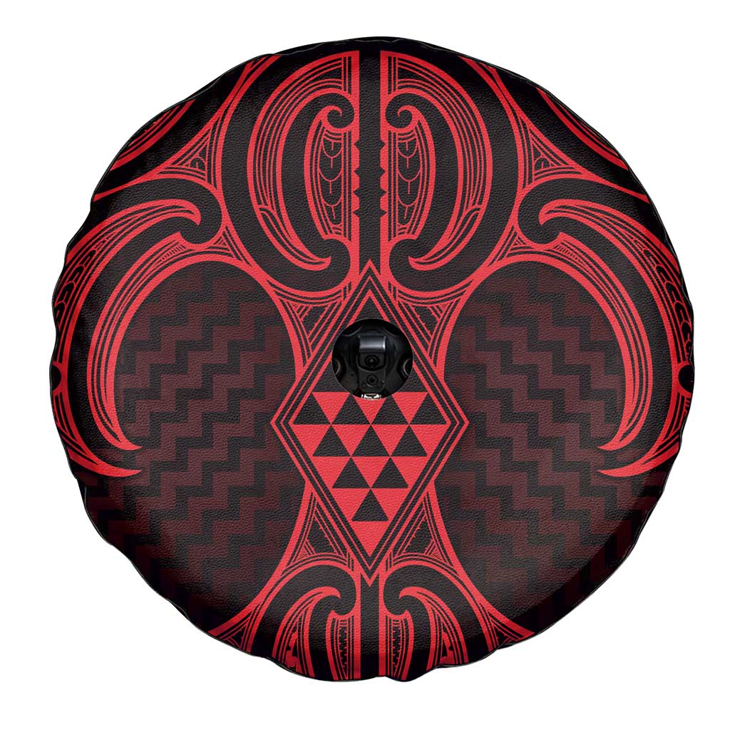 Whero Maori Ta Moko Poutama Art Spare Tire Cover