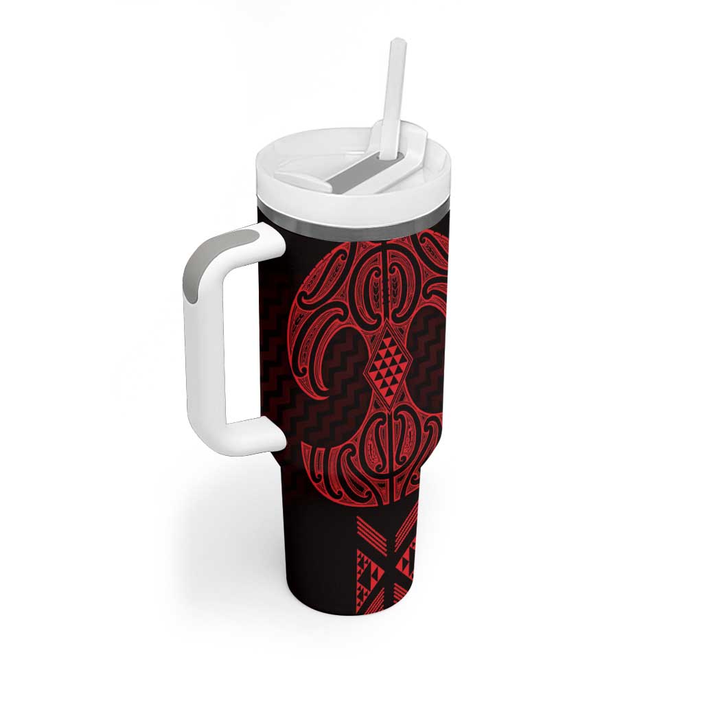 Whero Maori Ta Moko Poutama Art Tumbler With Handle