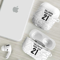New Zealand Rangatira Custom AirPods Case All White Niho Taniwha Maori Tribal - Polynesian Pride