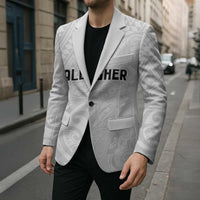 New Zealand Rangatira Custom Blazer All White Niho Taniwha Maori Tribal - Polynesian Pride