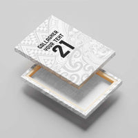 New Zealand Rangatira Custom Canvas Wall Art All White Niho Taniwha Maori Tribal