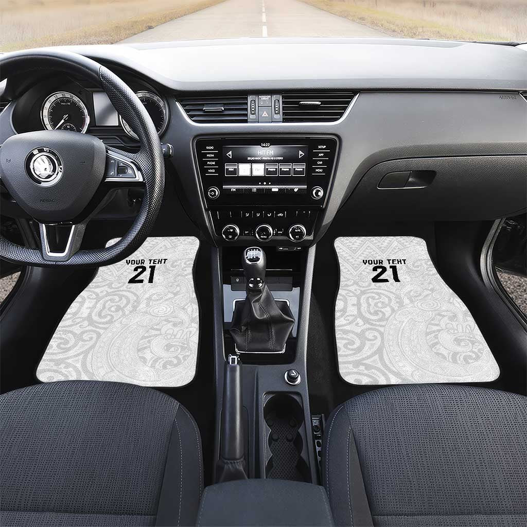 New Zealand Rangatira Custom Car Mats All White Niho Taniwha Maori Tribal