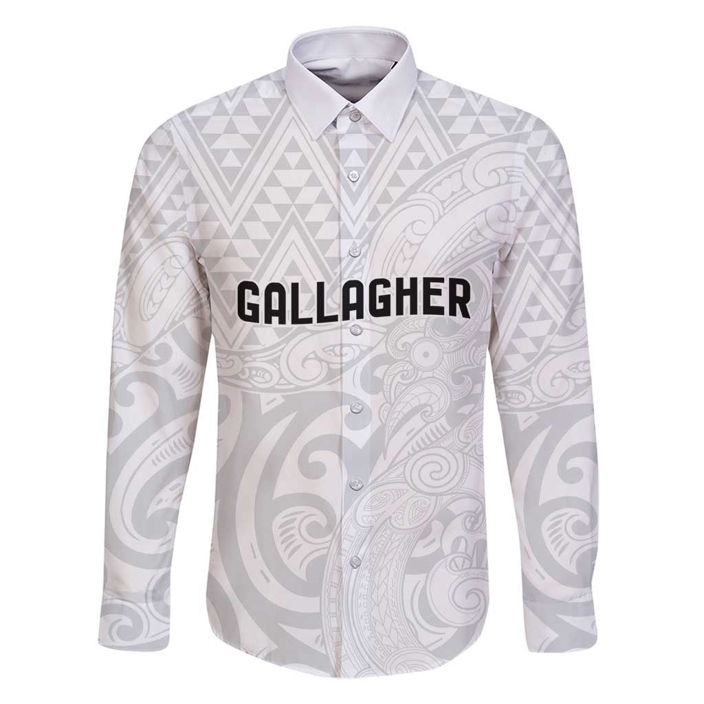 New Zealand Rangatira Custom Family Matching Summer Maxi Dress and Hawaiian Shirt All White Niho Taniwha Maori Tribal