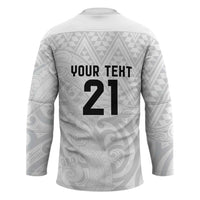 New Zealand Rangatira Custom Hockey Jersey All White Niho Taniwha Maori Tribal - Polynesian Pride