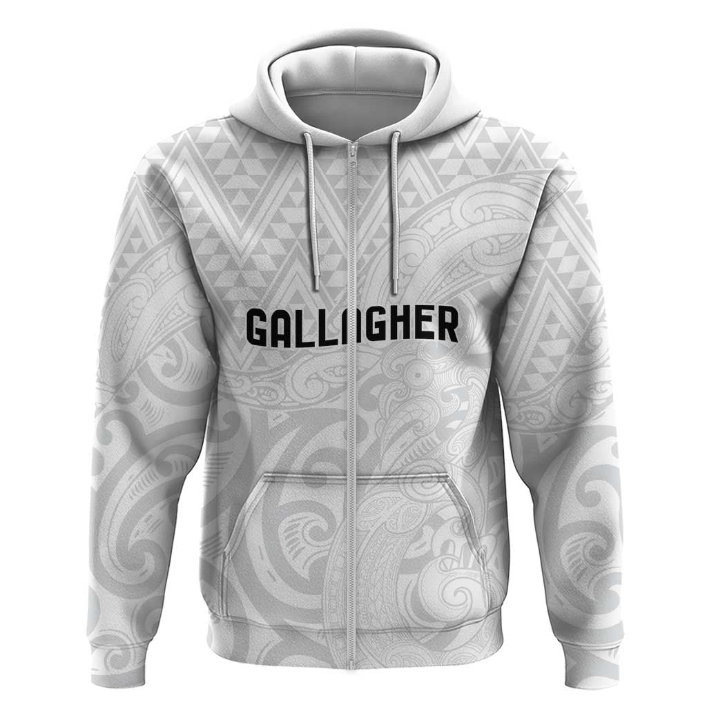 New Zealand Rangatira Custom Hoodie All White Niho Taniwha Maori Tribal