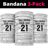 New Zealand Rangatira Custom Neck Gaiter All White Niho Taniwha Maori Tribal - Polynesian Pride