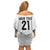 New Zealand Rangatira Custom Off Shoulder Short Dress All White Niho Taniwha Maori Tribal