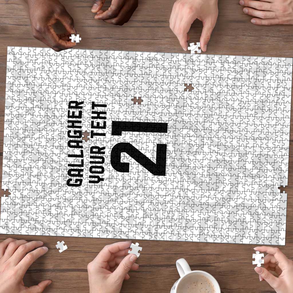 New Zealand Rangatira Custom Puzzle All White Niho Taniwha Maori Tribal - Polynesian Pride