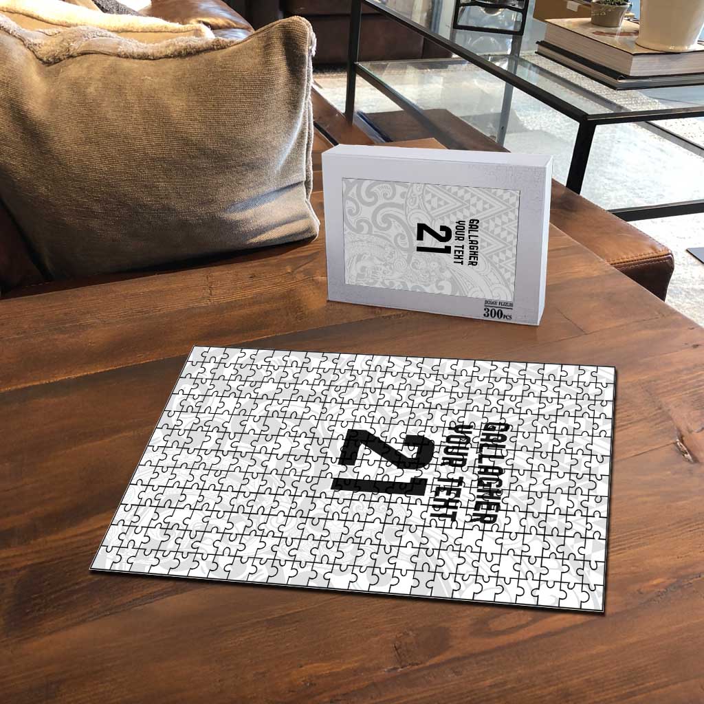 New Zealand Rangatira Custom Puzzle All White Niho Taniwha Maori Tribal - Polynesian Pride