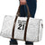 New Zealand Rangatira Custom Travel Bag All White Niho Taniwha Maori Tribal - Polynesian Pride