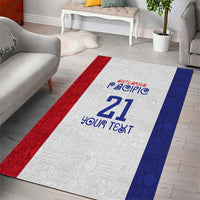 New Zealand Rugby Pacific Personalised Area Rug Maori Style Tribal Tapa Pattern