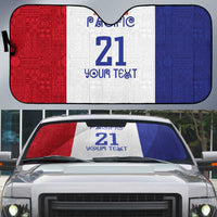 New Zealand Rugby Pacific Personalised Auto Sun Shade Maori Style Tribal Tapa Pattern - Polynesian Pride