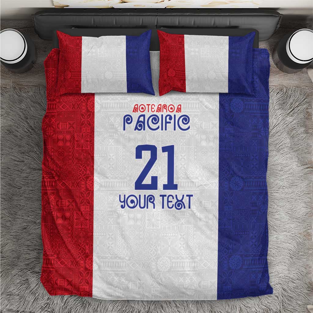 New Zealand Rugby Pacific Personalised Bedding Set Maori Style Tribal Tapa Pattern