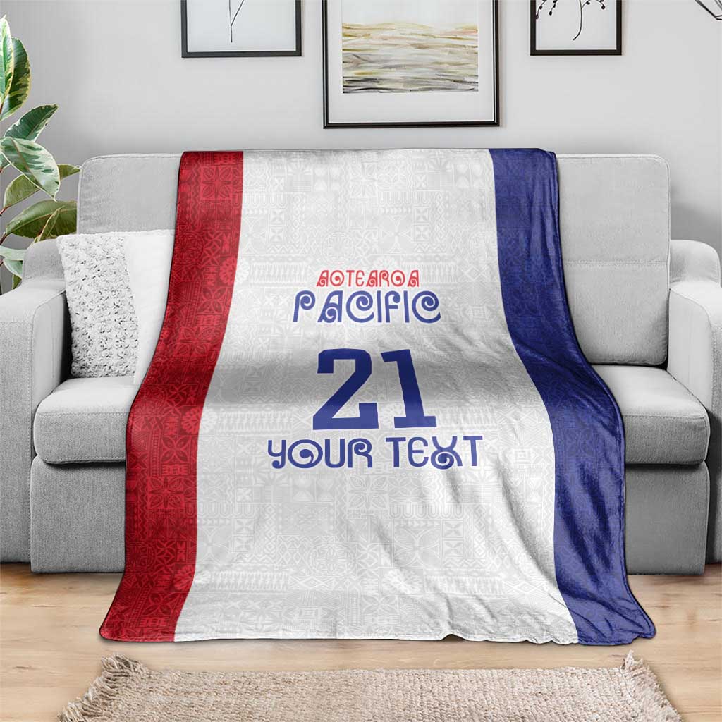 New Zealand Rugby Pacific Personalised Blanket Maori Style Tribal Tapa Pattern