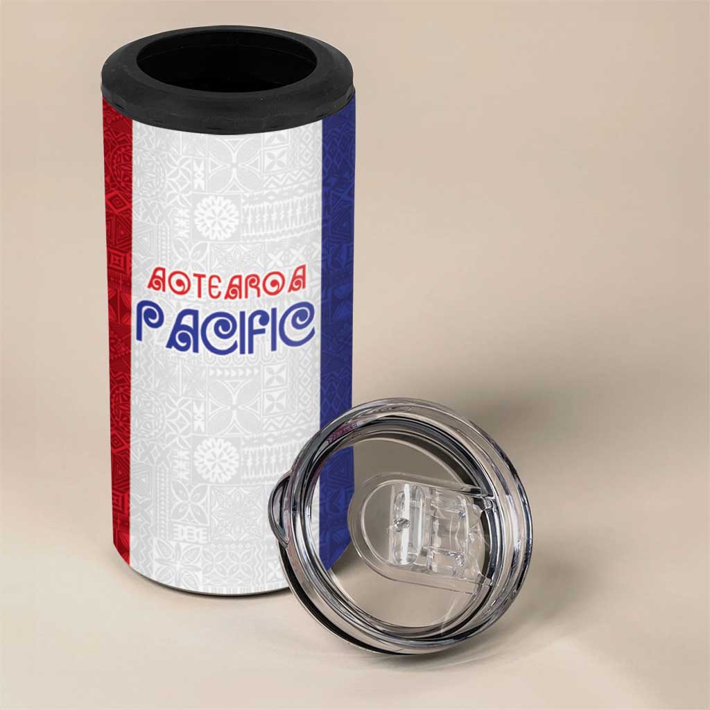 New Zealand Rugby Pacific Personalised 4 in 1 Can Cooler Tumbler Maori Style Tribal Tapa Pattern